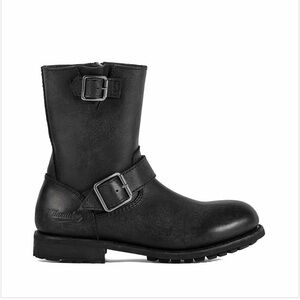 Men's Black Leather Riding Boots